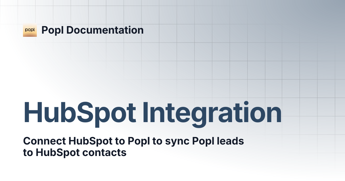 HubSpot Integration | Popl Documentation
